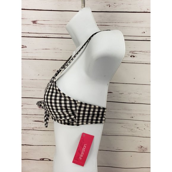 Xhilaration Black Gingham Bikini Top Swimsuit XS - Picture 6 of 6